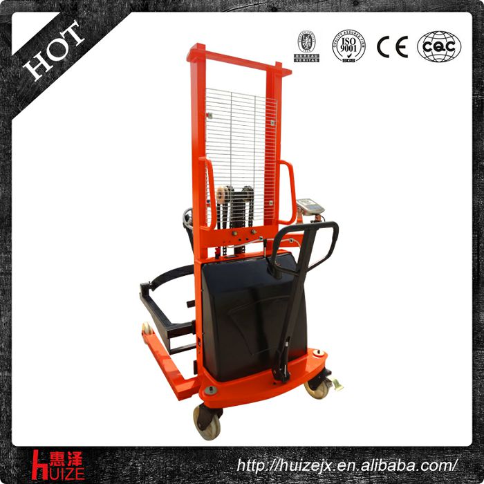 半電動(dòng)稱重油桶車（夾鐵桶，手搖翻轉(zhuǎn)倒料）